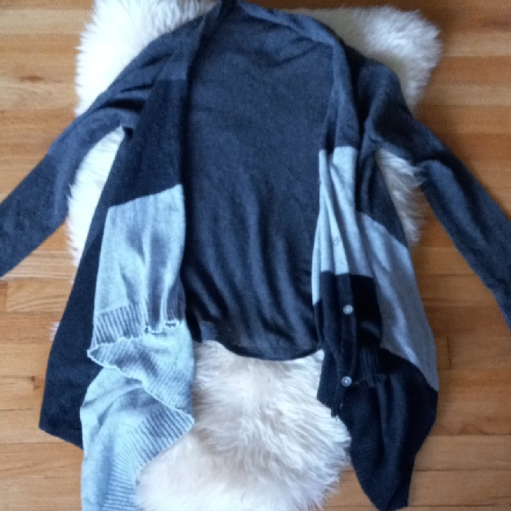 Mystree Color-Block Angora Cardigan sz S/M